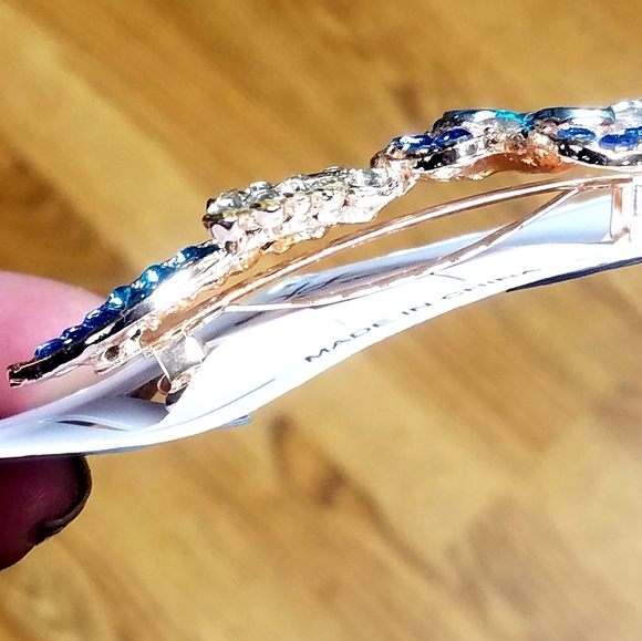 NWT Teal/Multi-Colored Rhinestones FLOWER Hair Barrette! - Picture 13 of 14